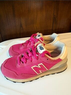 New Balance Kids Hot Pink Mesh & Suede Sneakers